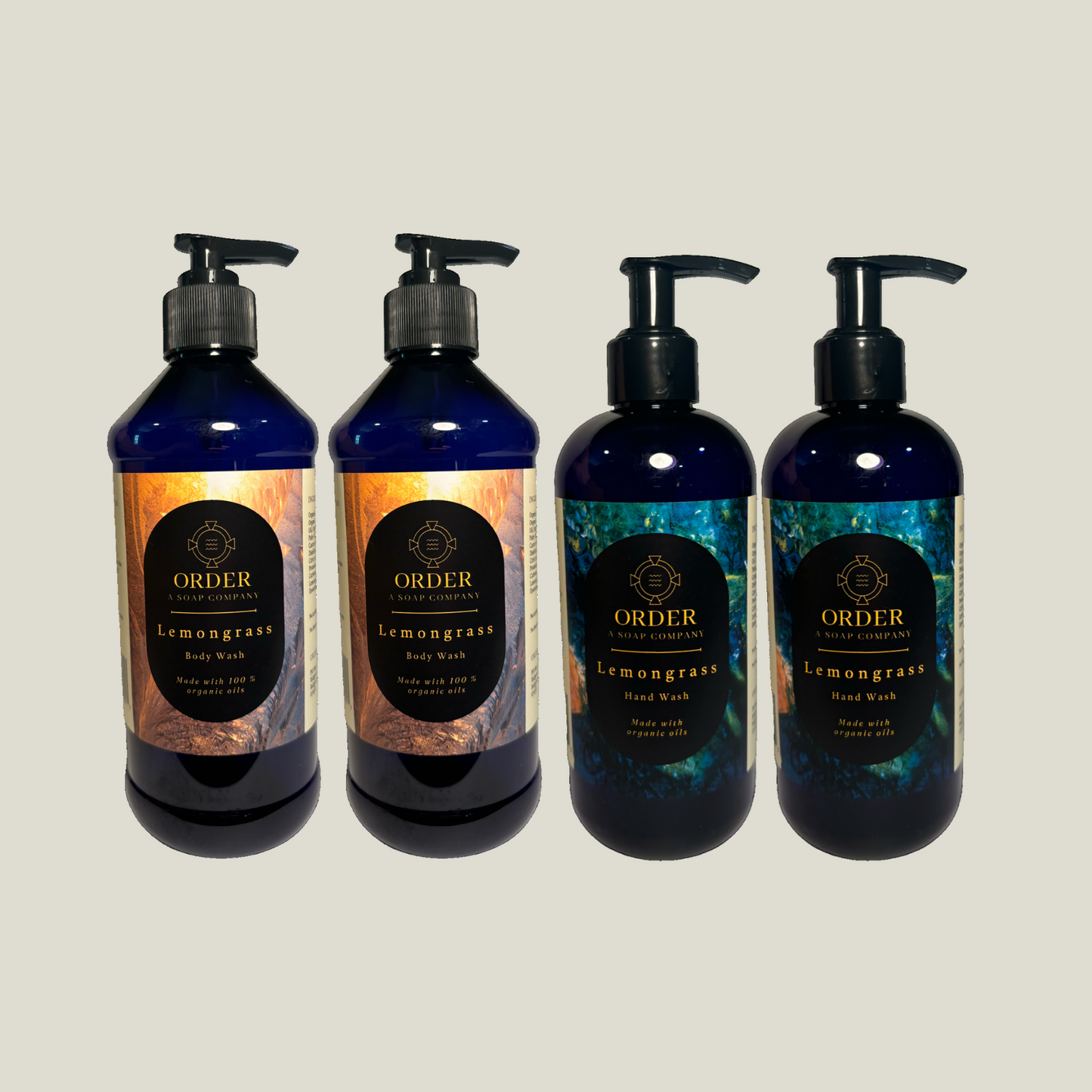 Organic Liquid Set - 2 body wash + 2 hand wash